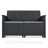 Комплект садових меблів Allibert Emma 2 Seater Sofa Set Smooth Arms With Classic Table ( Keter Emma Set ), фото 8