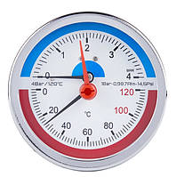 Термоманометр накладной SD Plus Ø80мм 1/2 120ºC 4 бар SD1734B