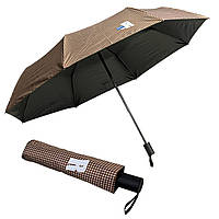 Зонт механический с чехлом Клетка (М170) коричневый 27см, 105см, 325г