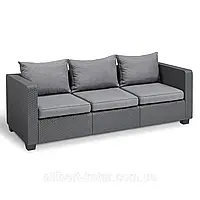 Диван садовий Allibert by Keter Salta 3-Seater Sofa Graphite ( графіт ) з штучного ротанга