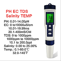 Комбинированный влагозащищённый TDS/рН/ЕС/Salinity/Temp метр EZ9909 с термометром, сменным электродом, АТС