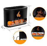 Лампа, зволожувач повітря, аромадифузор 3 в 1 Docsal Flame 9034, чорний, фото 3