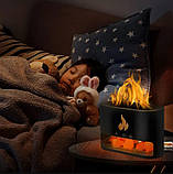 Лампа, зволожувач повітря, аромадифузор 3 в 1 Docsal Flame 9034, чорний, фото 5