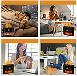 Лампа, зволожувач повітря, аромадифузор 3 в 1 Docsal Flame 9034, чорний, фото 7