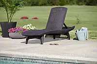 Шезлонг - лежак Keter Pacific Sun Lounger Brown (коричневый)