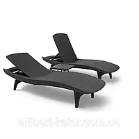 Шезлонг - лежак Keter Pacific Set With Table Sun Lounger