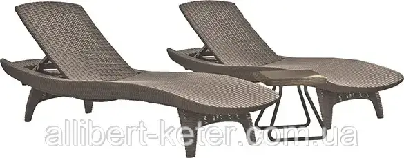 Шезлонг - лежак Keter Pacific Set With Table Sun Lounger - фото 8 - id-p2111209989