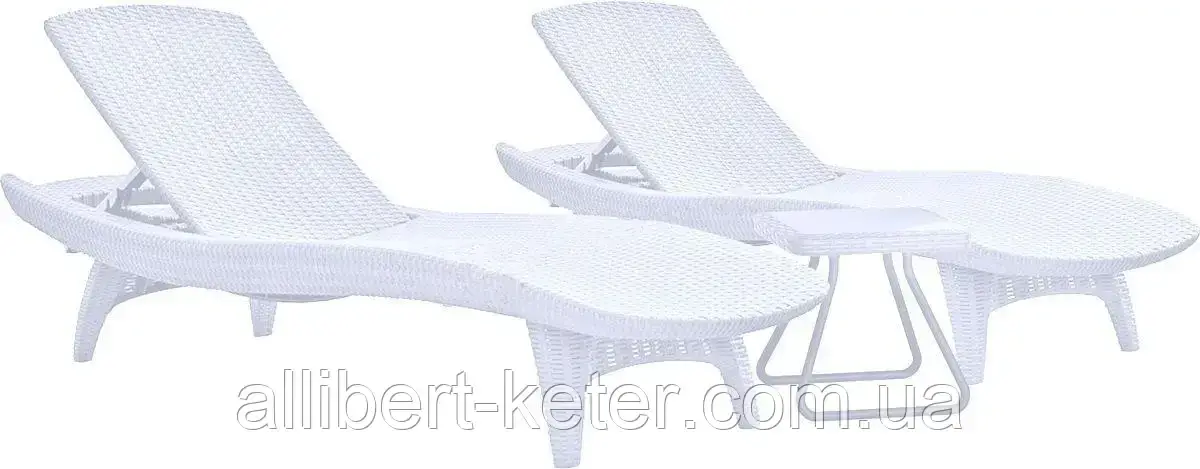 Шезлонг - лежак Keter Pacific Set With Table Sun Lounger - фото 10 - id-p2111209989