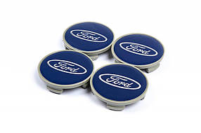 Ковпачки на диски 54.5/50мм сині (4 шт) для Тюнінг Ford