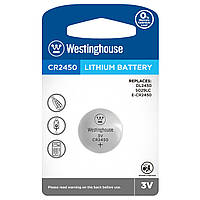 Батарейка литиевая дисковая Westinghouse CR2450-U1 Lithium 3V блистер 1шт/уп