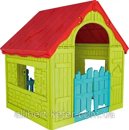 Будиночок FOLDABLE PLAY HOUSE зелено-червоний (Keter) - фото 4 - id-p2111200640