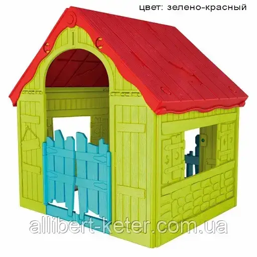 Будиночок FOLDABLE PLAY HOUSE зелено-червоний (Keter) - фото 5 - id-p2111200640