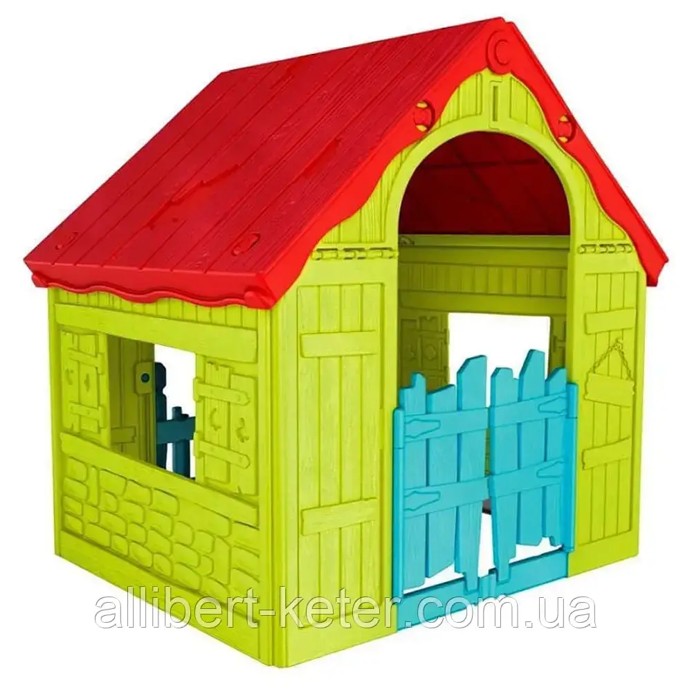 Будиночок FOLDABLE PLAY HOUSE зелено-червоний (Keter) - фото 8 - id-p2111200640