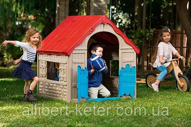Будиночок FOLDABLE PLAY HOUSE зелено-червоний (Keter) - фото 9 - id-p2111200640