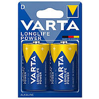 Батарейка щелочная Varta Longlife Power Alkaline LR20 D (большой бочонок) 1.5V блистер 2шт/уп