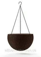 Круглий, підвісний горщик HANGING SPHERE PLANTER темно- коричневий (Keter)