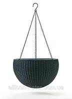 Круглий, підвісний горщик HANGING SPHERE PLANTER графіт (Keter)