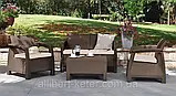 Комплект садових меблів Allibert by Keter Corfu Set Brown ( коричневий ) ( Keter Corfu Patio Garden Set ), фото 2