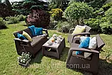 Комплект садових меблів Allibert by Keter Corfu Set Brown ( коричневий ) ( Keter Corfu Patio Garden Set ), фото 7