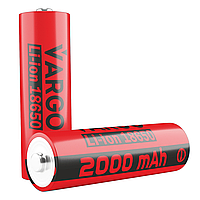 Аккумулятор литий-ионный (Li-ion) Vargo 18650 2000mAh 3.7V (с защитой)