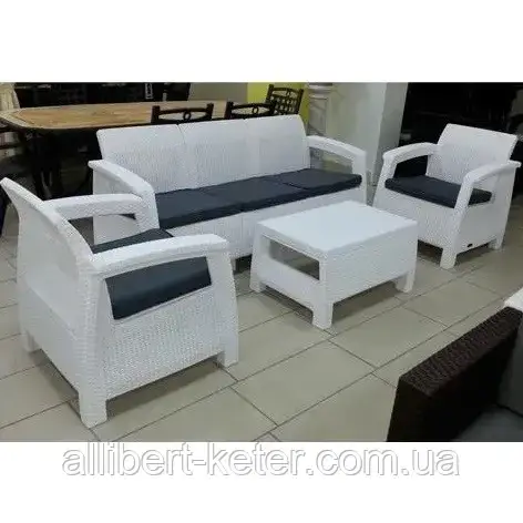 Комплект садових меблів Allibert by Keter Corfu Triple Set White ( білий ) ( Keter Corfu Set Max )