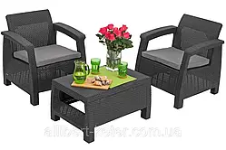 Комплект садових меблів Allibert by Keter Corfu Balcony Set ( Weekend ) Graphite ( графіт ) ( Keter Corfu )