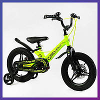 Велосипед дитячий двоколісний на магнієвій рамі CORSO Revolt MG-14205 14" зріст 95-115 см 3-6 років Зелений