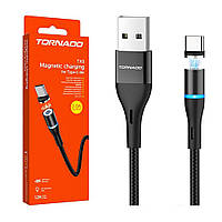 Кабель зарядный USB-Type-C Tornado TX5 (3А, 1.2м) Magnetic черный