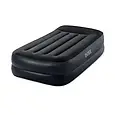 Надувне ліжко односпальне 99х191х42 см з підголовником велюрова та електронасосом Intex 64122 NP, фото 10