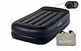 Надувне ліжко односпальне 99х191х42 см з підголовником велюрова та електронасосом Intex 64122 NP, фото 2