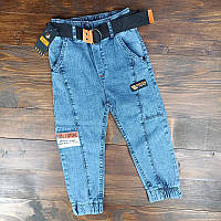 Стильные  качественные джинсы джоггеры на мальчика OVIT Турция Размеры 3-10 лет 140