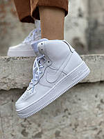 Жіночі кросівки Nike Air Force 1 high білі шкіряні високі кеди найк на кожен день демісезон