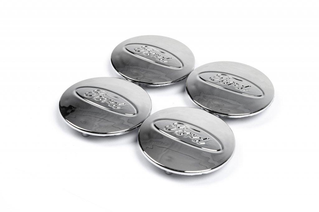 Колпачки на диски 68.5/50мм хром (4 шт) для Тюнинг Ford - фото 1 - id-p2111228202