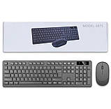 Набір 2 в 1 бездротова клавіатура та мишка 8875, чорний, фото 2