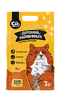 Деревний наповнювач для котячого туалету ТМ "SapoCat" 3 кг