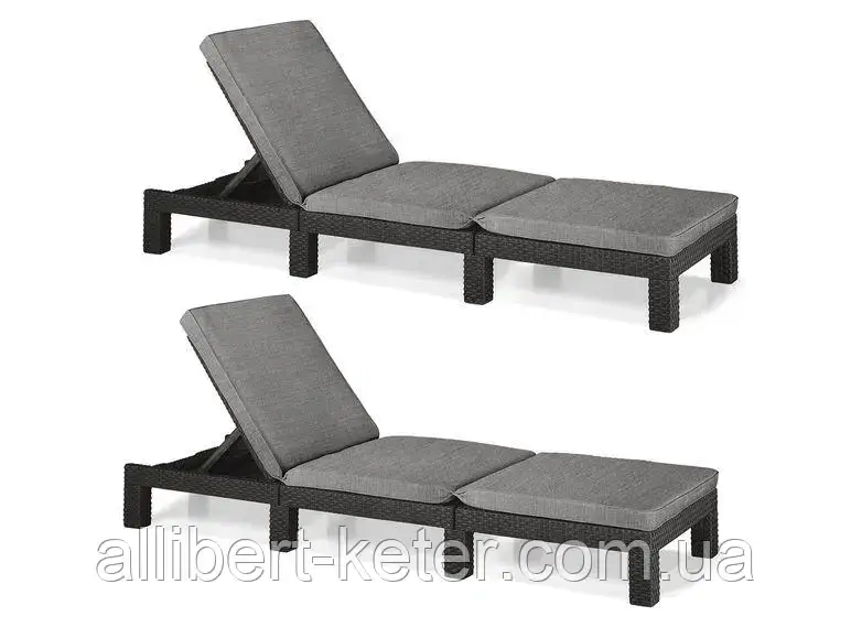 Шезлонг лежак Allibert by Keter Daytona Sunlounger 2 Pcs искусственный ротанг - фото 2 - id-p2111210063