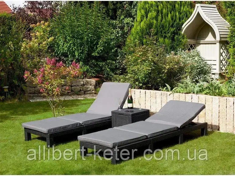 Шезлонг лежак Allibert by Keter Daytona Sunlounger 2 Pcs искусственный ротанг - фото 5 - id-p2111210063