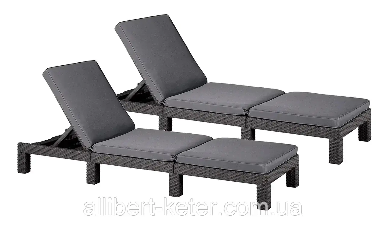 Шезлонг лежак Allibert by Keter Daytona Sunlounger 2 Pcs искусственный ротанг - фото 9 - id-p2111210063