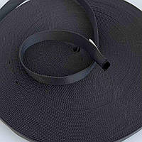 Стрічка трубчата 100% поліамід 25мм колір чорний (боб 50м) р 2253