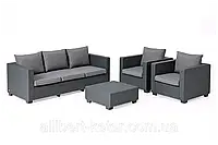 Комплект садових меблів зі штучного ротангу Salta 3-Seater Sofa Set графіт ( Allibert )