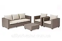 Комплект садових меблів зі штучного ротангу Salta 3-Seater Sofa Set капучіно (Allibert)