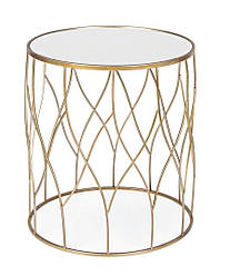 Кавовий круглий столик  Eleonora  золото D38 H56