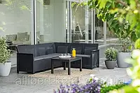 Комплект садовой мебели Allibert by Keter Emma 6 Seater Corner Smooth Armrest with Orlando Big Table