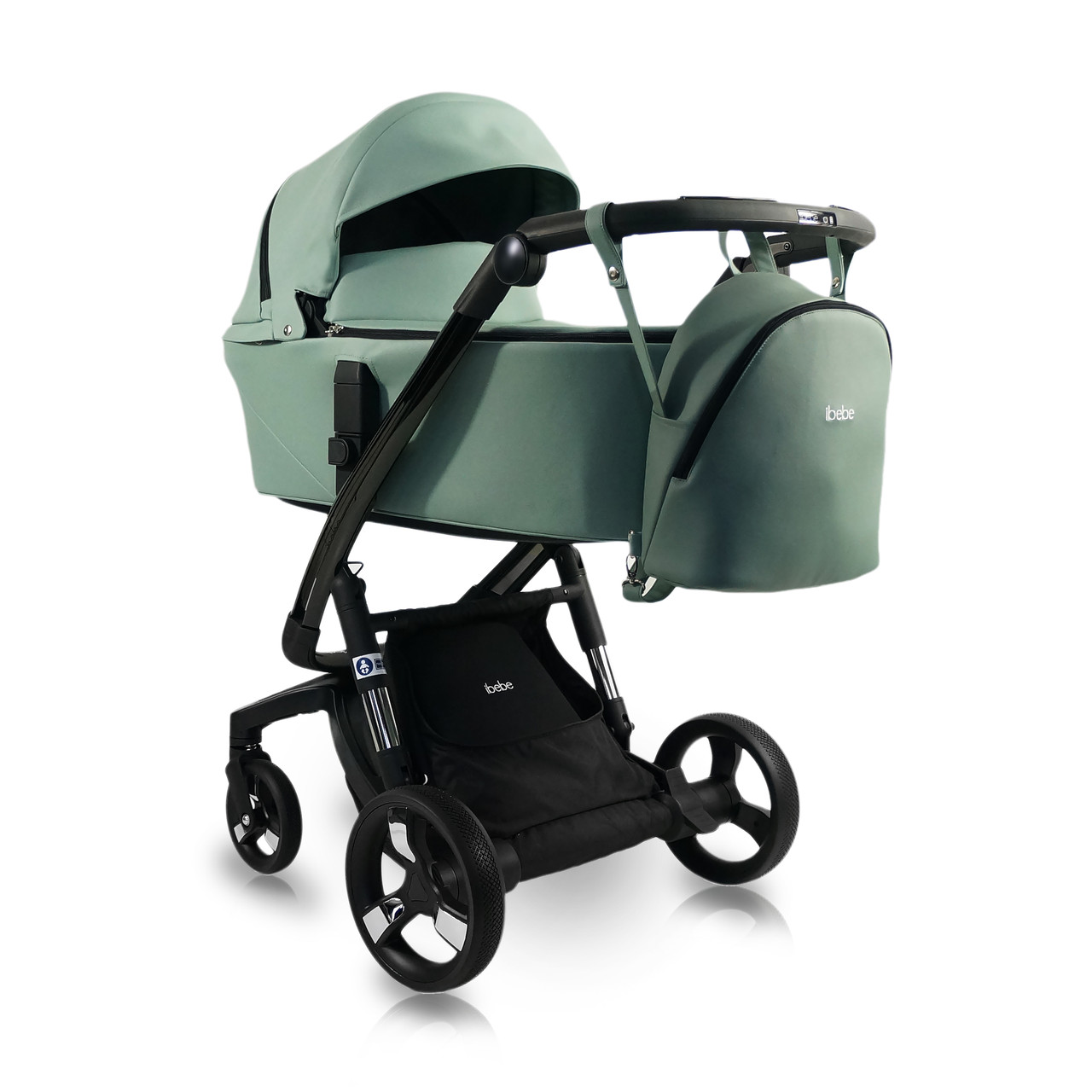 Коляска 2 в 1 Ibebe i-stop 21 Gloss (Екошкіра)