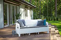 Набор садовой мебели Corfu Love Seat Max White (белый) из искусственного ротанга (Allibert by Keter)