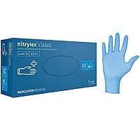 Перчатки медицинские Nitrylex Classic (M) нитриловые синие 50пар/уп