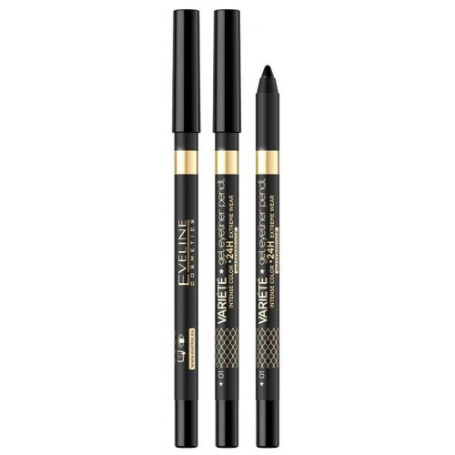 Гелевий олівець Eveline для очей VARIETE 01-PURE BLACK (5903416037873)