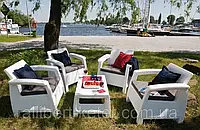 Curver Corfu Quattro Set садовая мебель из искусственного ротанга (Keter Corfu Quattro)