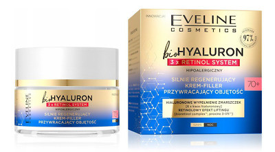 Крем-філер Eveline BIOHYALURON3  & RETINOL  регенеруючий 70+, 50мл (5903416026082), фото 1