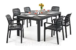 Комплект садових меблів Allibert by Keter Melody Tisara Dining Set ( Tivoli ) Graphite ( графіт ) ( Keter )